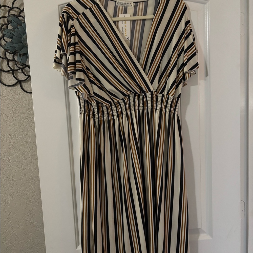 Black and Cream Striped Dress